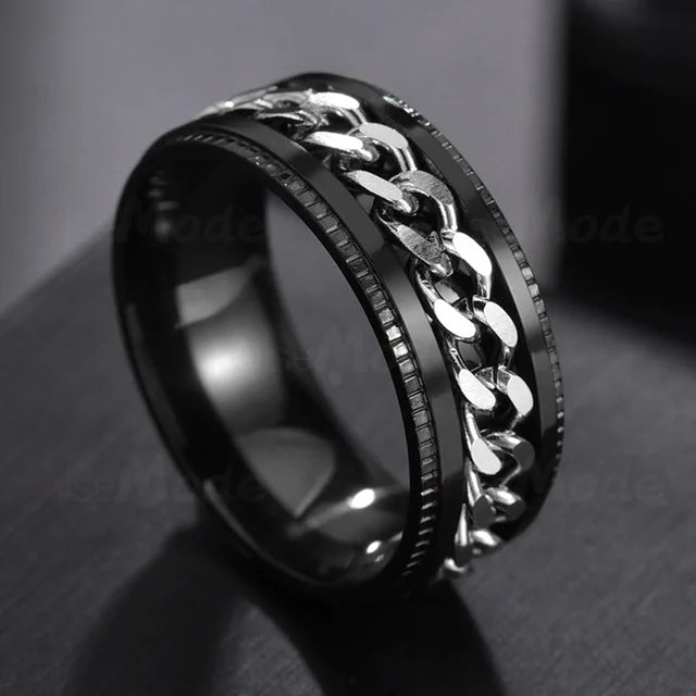 Anillo Giratorio de Acero Inoxidable para Hombre - Alta Calidad y Estilo Spinner Punk