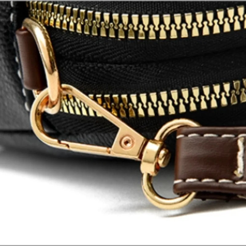 Bolso de Cuero Genuino para Mujeres Diseño Lujo Bolso Mensajero Solapa