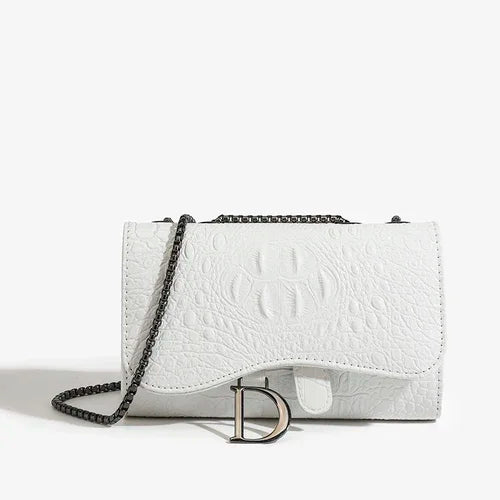 Bolso Bandolera para Damas Patrón Cocodrilo con Cadena y Lentejuela