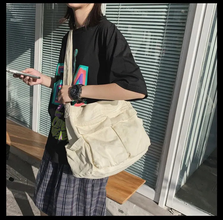Bolso de Hombro de Lona Vintage Clásico para Mujer, Bandolera Suave de Viaje, Gran Capacidad