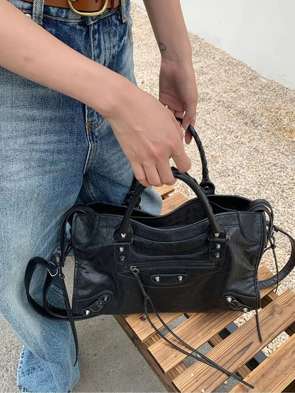 Bolso Motero de Moda 2026, Bolso Tote Urbano para Mujer, Estilo Y2K Callejero, Bandolera de Piel PU
