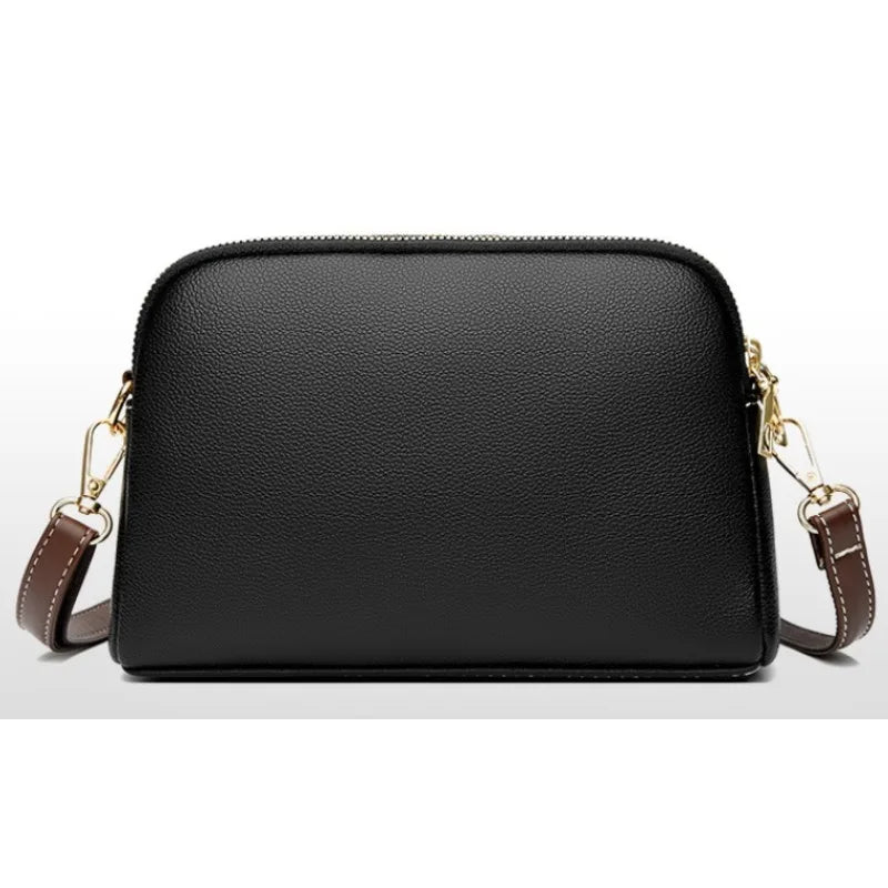 Bolso de Cuero Genuino para Mujeres Diseño Lujo Bolso Mensajero Solapa