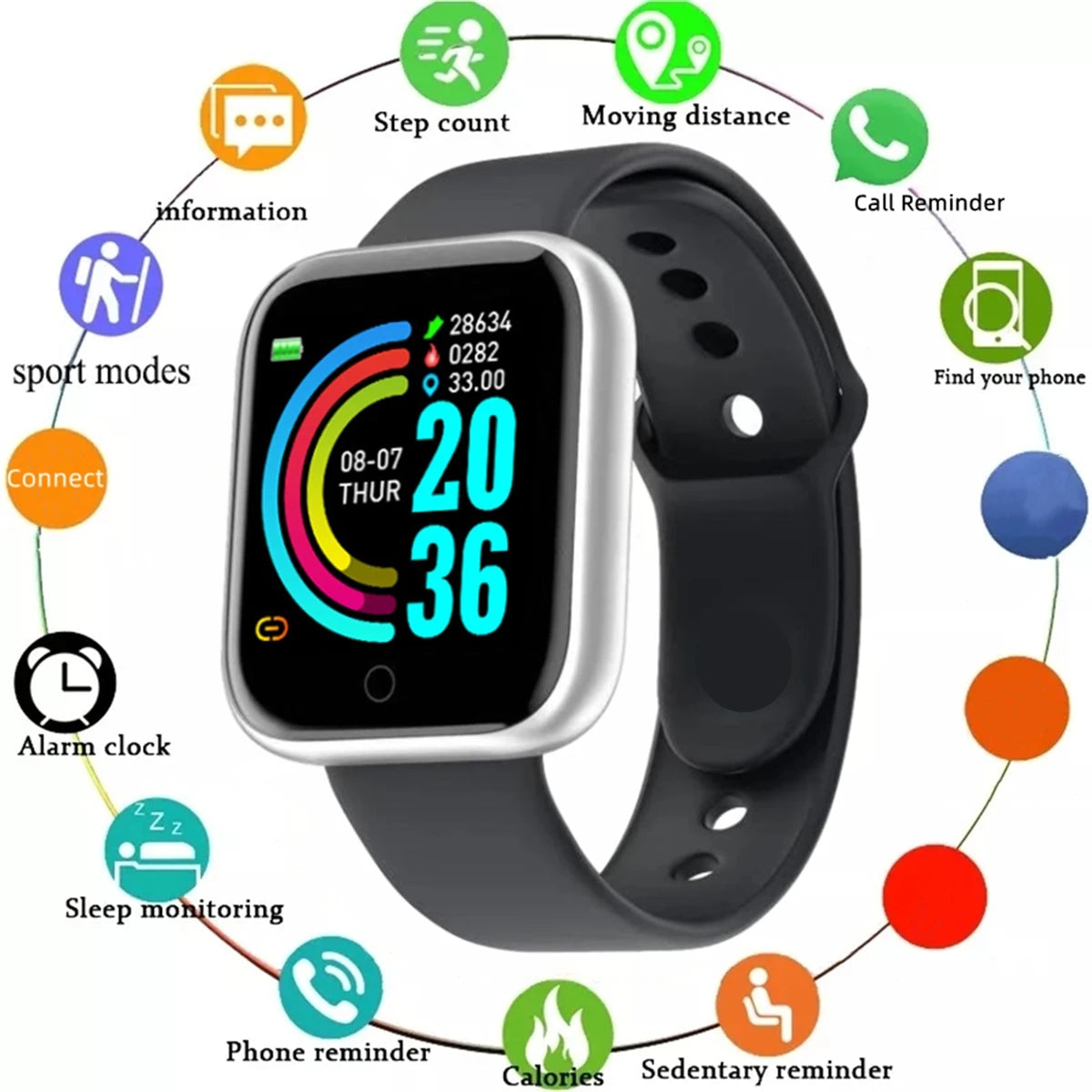 Reloj Inteligente Unisex 116plus Y68 con Monitor de Actividad