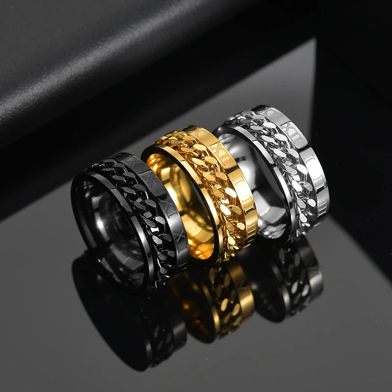 Anillo Giratorio de Acero Inoxidable para Hombre - Alta Calidad y Estilo Spinner Punk