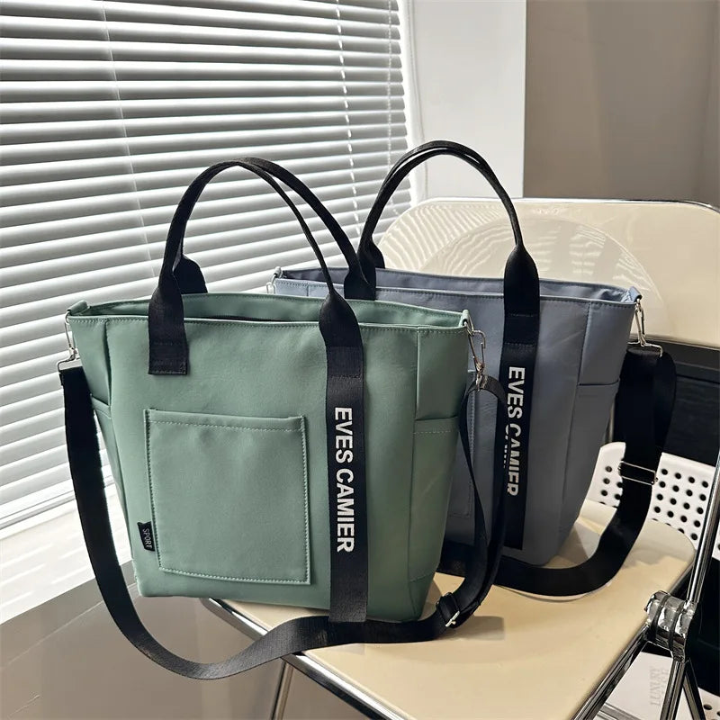 Bolso Tote de Nylon Impermeable para Mujer, Gran Capacidad, Ligero, Ideal para Estudio, Trabajo, Viaje y Gimnasio
