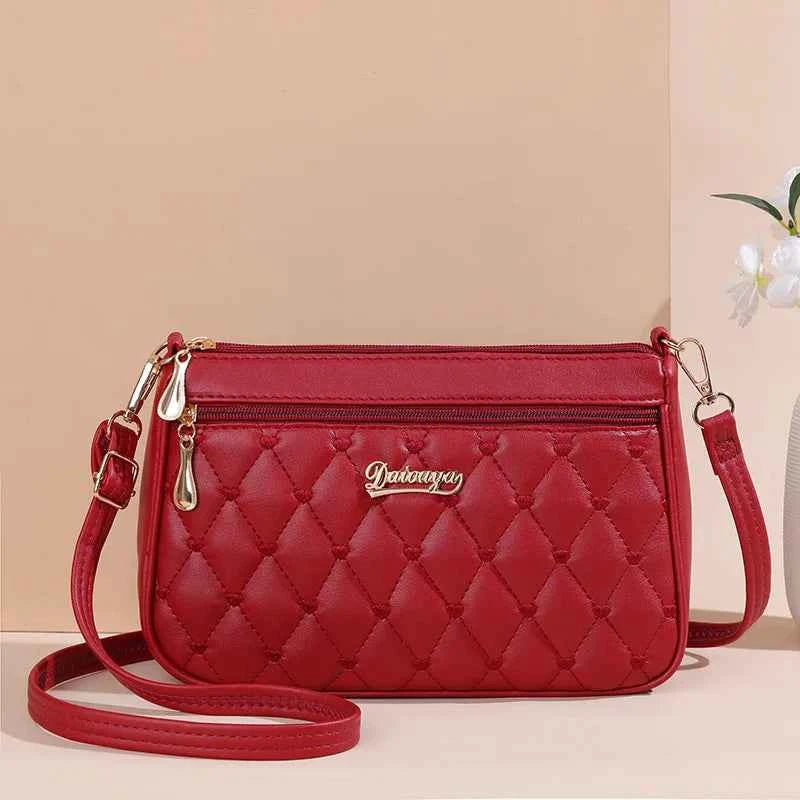 Bolso Bandolera Bordado de Piel para Mujer, con Pompón Decorativo
