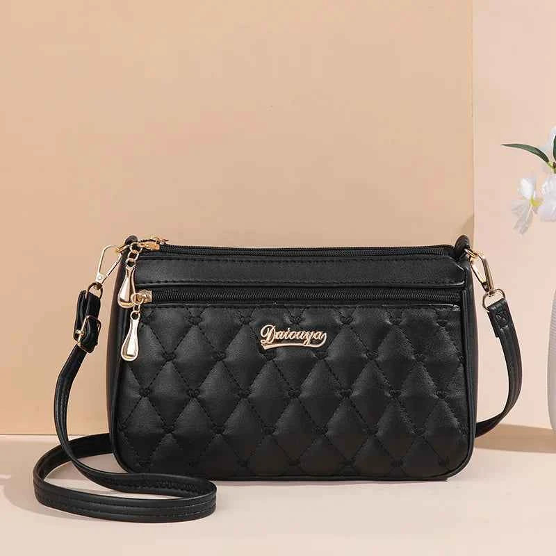 Bolso Bandolera Bordado de Piel para Mujer, con Pompón Decorativo