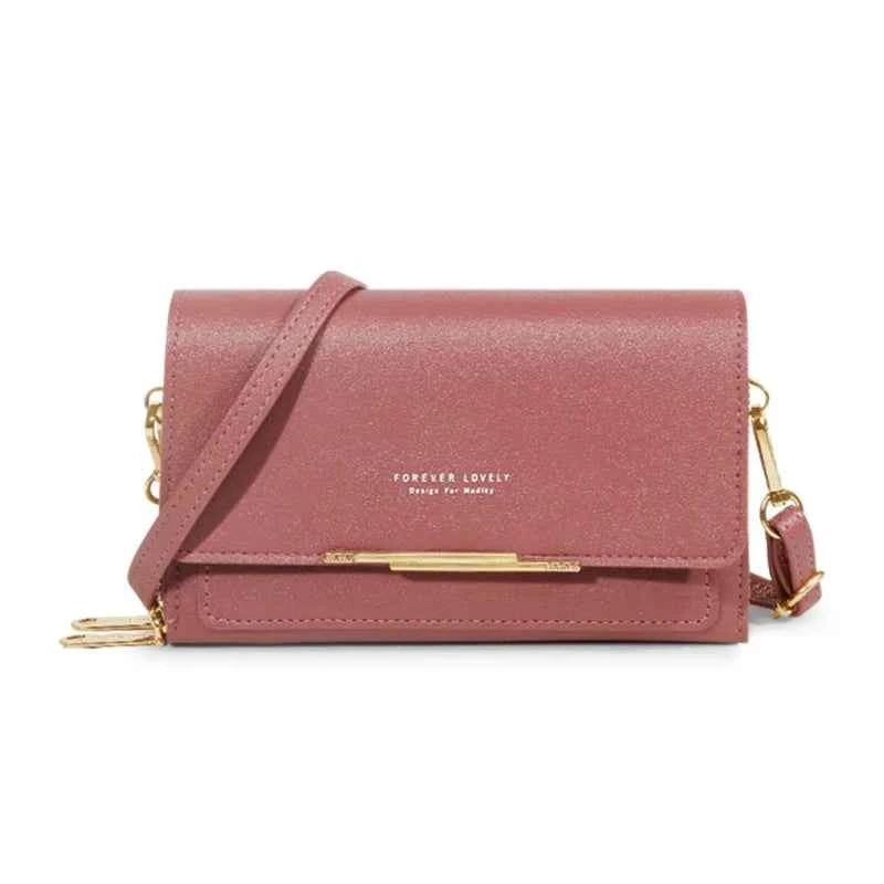 Bolso Cartera Estilo Coreano para Mujer, Multi-Tarjetas, Gran Capacidad, Bolso de Hombro Casual para Móvil