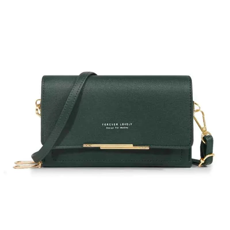 Bolso Cartera Estilo Coreano para Mujer, Multi-Tarjetas, Gran Capacidad, Bolso de Hombro Casual para Móvil