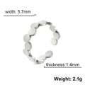 Geometric round Open Ring Stainless Steel Adjustable Finger Rings Minimalist Jewelry New Year Valentine Gift for Women