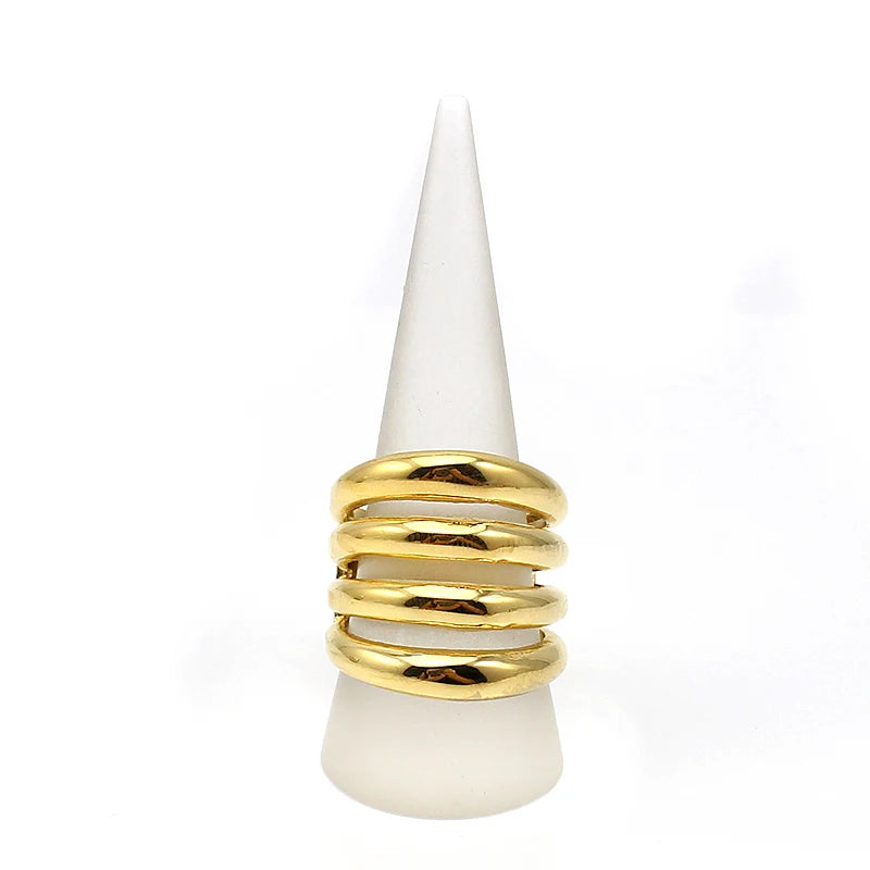 Women Latest Fashion Punk Irregular Spiral Gold/Rose Gold Plating Mid Stacking Knuckle Band Finger Nail Rings Jewelry