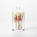 Organizador transparente de brochas de maquillaje con tapa