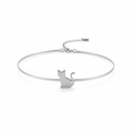 Collar gargantilla con colgante de gato en acero inoxidable